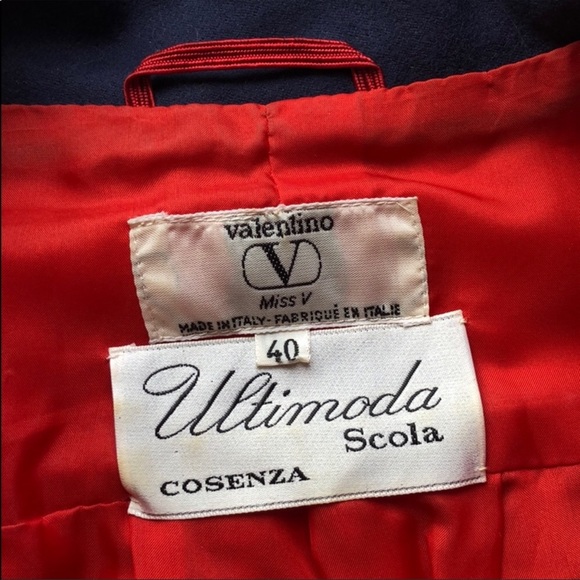 🍒Vintage Valentino🍒 100% Lana-Wool Red & Navy - Picture 2 of 7